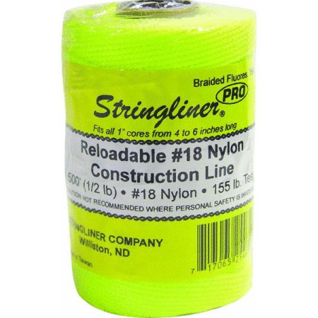 Stringliner Fluorescent Yellow 500-ft. Braided Construction Line #18 Nylon
