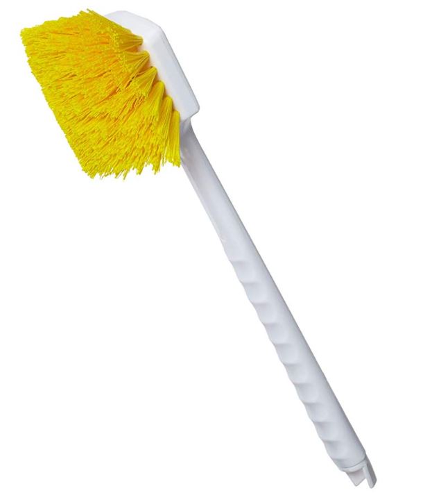 Magnolia 20" Yellow Poly Utility Scrub Brush, Plastic Handle