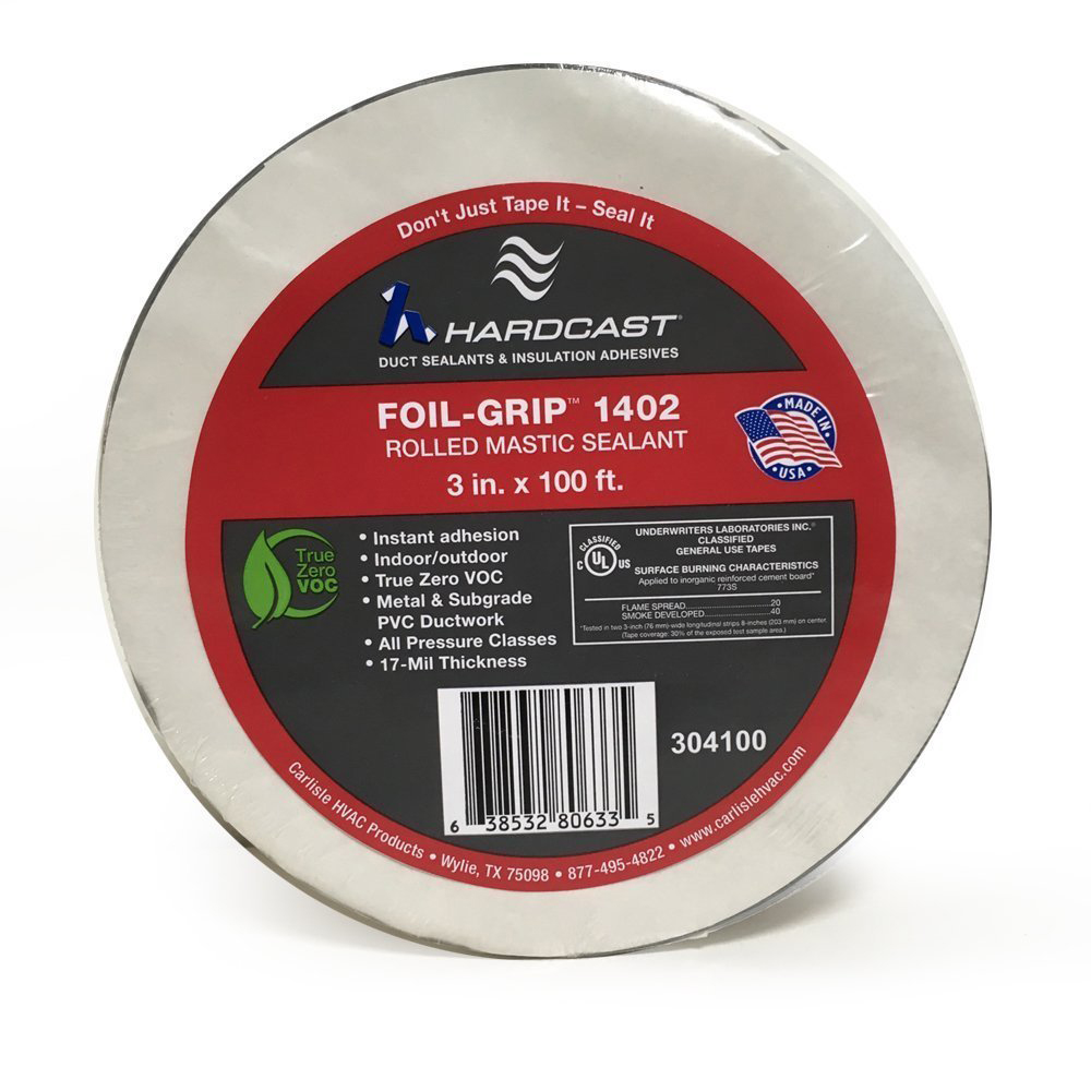 Hardcast® 1402 Foil-Grip™ Mastic Sealant Tape, 3"x100