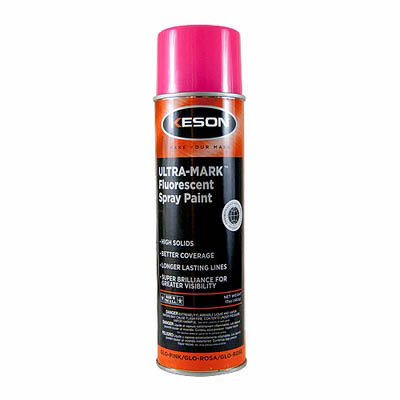Keson Fluorescent Spray Marker Ultra-Mark Paint, Glo-Pink, 20-oz.