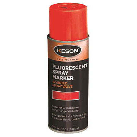 Keson Fluorescent Spray Marker Ultra-Mark Paint, Red-Orange, 16-oz.